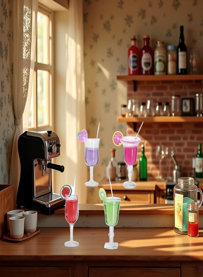 Zhuluck 4-Piece 1:12 Scale Mini Bar Set - Hyper-Realistic Resin Wine & Cocktail Bottles for Dollhouse Kitchens, Architectural Models & Photography Props - Image 3